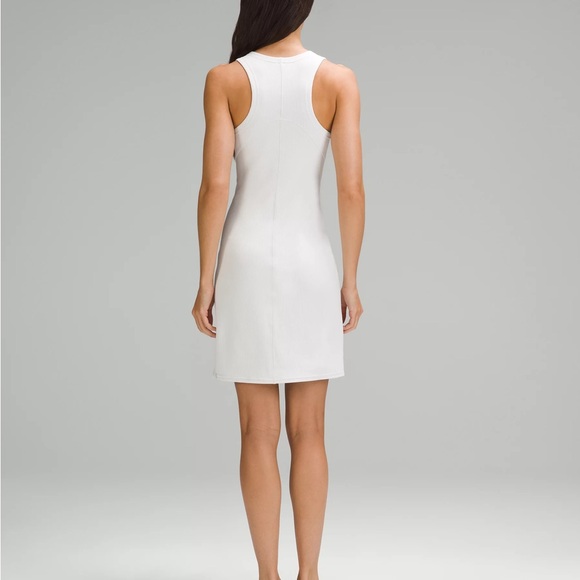 Lululemon Ribbed Softstreme Slim Fit Tank Dress Bone Size 12 NWT - Picture 2 of 7